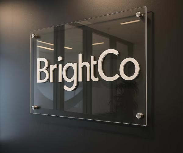 Beautiful Clear acrylic spacer with cut letter office plates in Dubai