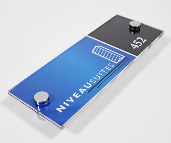Acrylic Door Name Plates with office number Dubai.